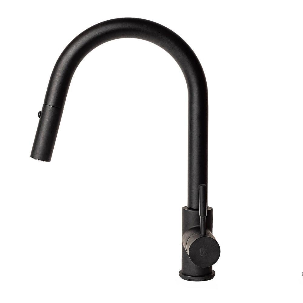 ZLINE Autograph Edition Arthur Pull Down Single Handle Kitchen Faucet in Matte Black (ATH-KF-MB)
