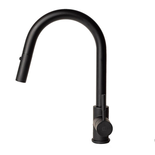ZLINE Autograph Edition Arthur Pull Down Single Handle Kitchen Faucet in Matte Black (ATH-KF-MB)