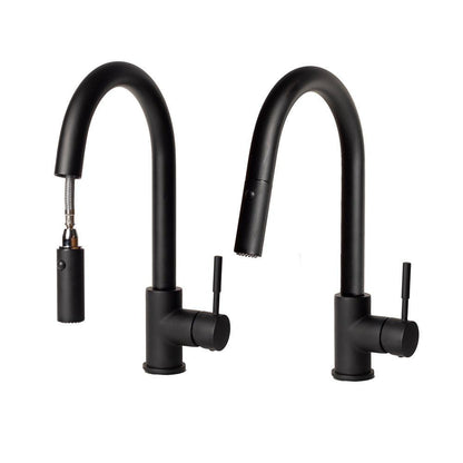 ZLINE Autograph Edition Arthur Pull Down Single Handle Kitchen Faucet in Matte Black (ATH-KF-MB)