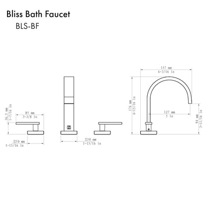 ZLINE Bliss Widespread Bath Faucet in Brushed Nickel (BLS-BF-BN)