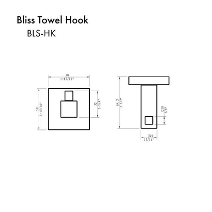ZLINE Bliss Towel Hook in Chrome (BLS-HK-CH)