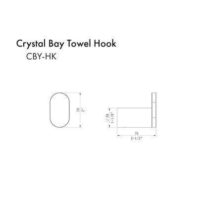 ZLINE Autograph Edition Crystal Bay Towel Hook in Polished Gold (CBY-HK-PG)