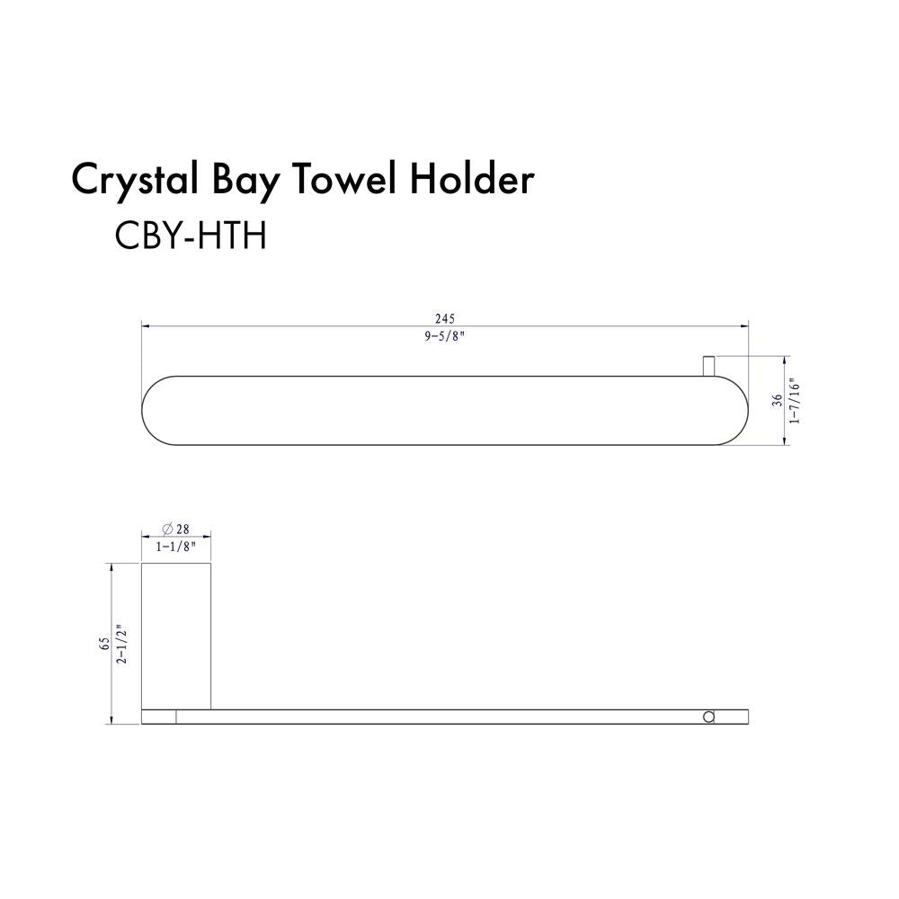 ZLINE Autograph Edition Crystal Bay Towel Holder in Matte Black (CBY-HTH-MB)
