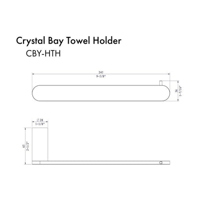 ZLINE Autograph Edition Crystal Bay Towel Holder in Matte Black (CBY-HTH-MB)