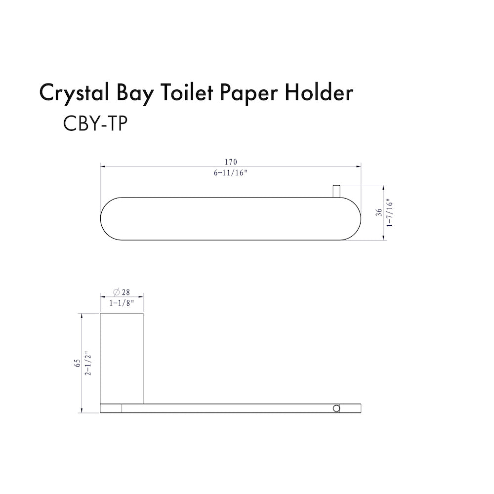 ZLINE Autograph Edition Crystal Bay Toilet Paper Holder in Polished Gold (CBY-TP-PG)