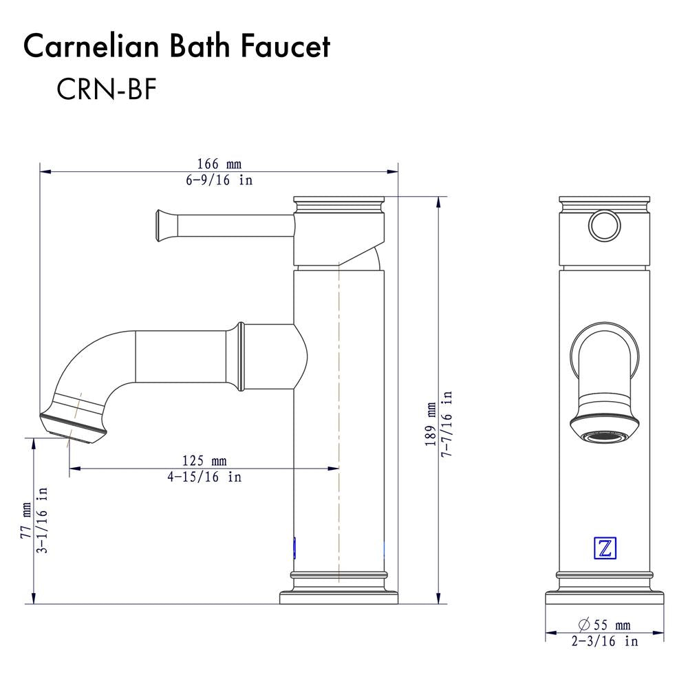 ZLINE Autograph Edition Carnelian Single Handle Bath Faucet in Polished Gold (CRN-BF-PG)