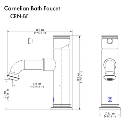 ZLINE Autograph Edition Carnelian Single Handle Bath Faucet in Polished Gold (CRN-BF-PG)