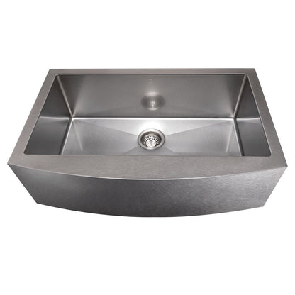 ZLINE 33 in. Vail Farmhouse Apron Mount Single Bowl Stainless Steel Kitchen Sink with Bottom Grid (SAS-33)