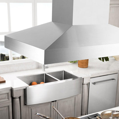 ZLINE 36 in. CrownSound™ Ducted Vent Island Mount Range Hood in Stainless Steel with Built-in Bluetooth Speakers (KL3iCRN-BT-36)
