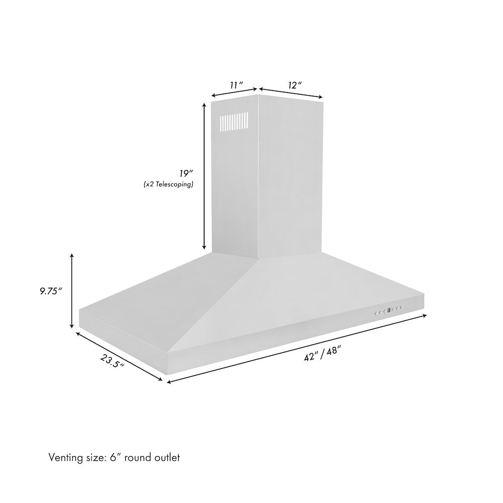ZLINE 48 in. Convertible Island Mount Range Hood in Stainless Steel (KL3i-48)