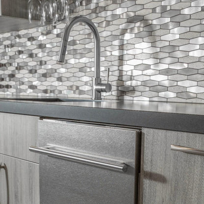 ZLINE Gemini Pull Down Single Handle Kitchen Faucet in Brushed Nickel (GEM-KF-BN)