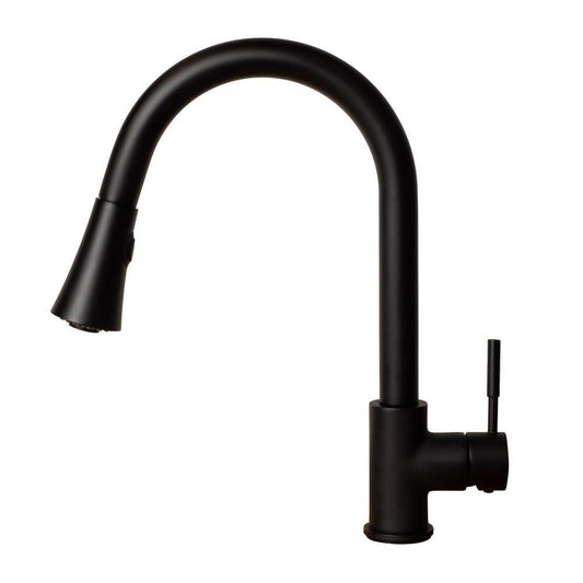 ZLINE Autograph Edition Edison Pull Down Single Handle Kitchen Faucet in Matte Black (EDS-KF-MB)