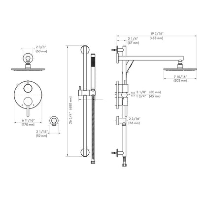 ZLINE Autograph Edition El Dorado Rainfall Shower System in Polished Gold (ELD-SHS-PG)