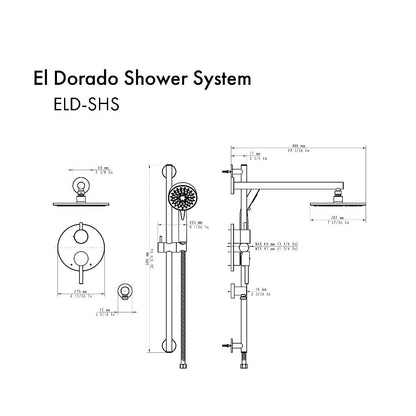 ZLINE El Dorado Rainfall Shower System in Gun Metal (ELD-SHS-GM)