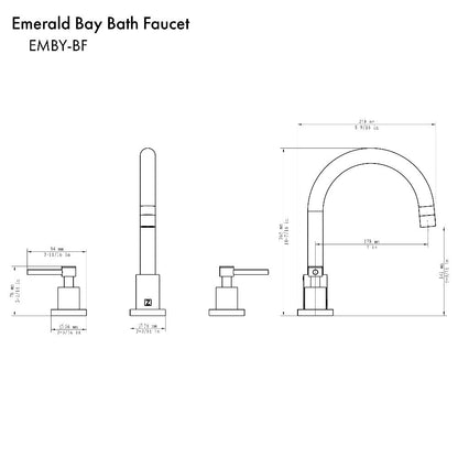 ZLINE Emerald Bay Widespread Bath Faucet in Brushed Nickel (EMBY-BF-BN)