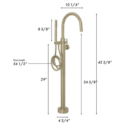 ZLINE Autograph Edition Emerald Bay Bath Tub Filler with Hand Shower in Champagne Bronze (EMBY-BTF-CB)