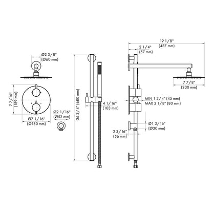ZLINE Autograph Edition Emerald Bay Thermostatic Shower System in Polished Gold (EMBY-SHS-T2-PG)