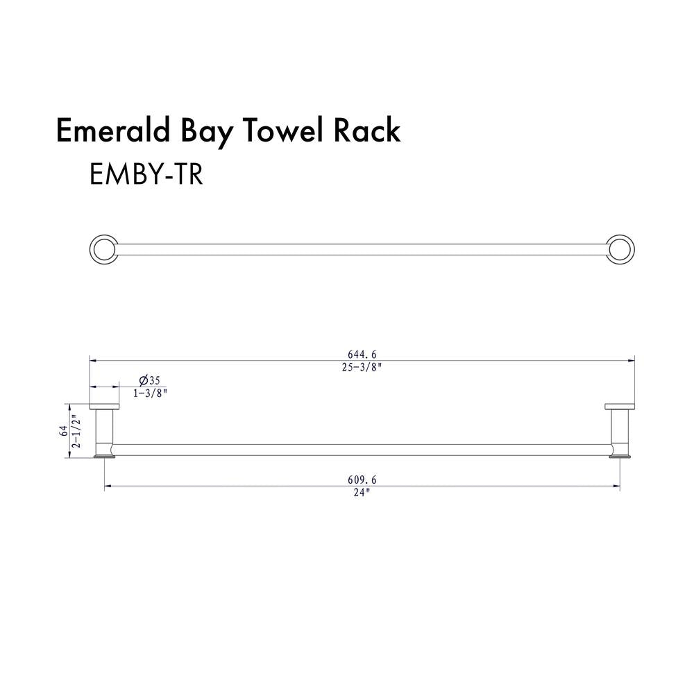 ZLINE Autograph Edition Emerald Bay Towel Rail in Matte Black (EMBY-TR-MB)