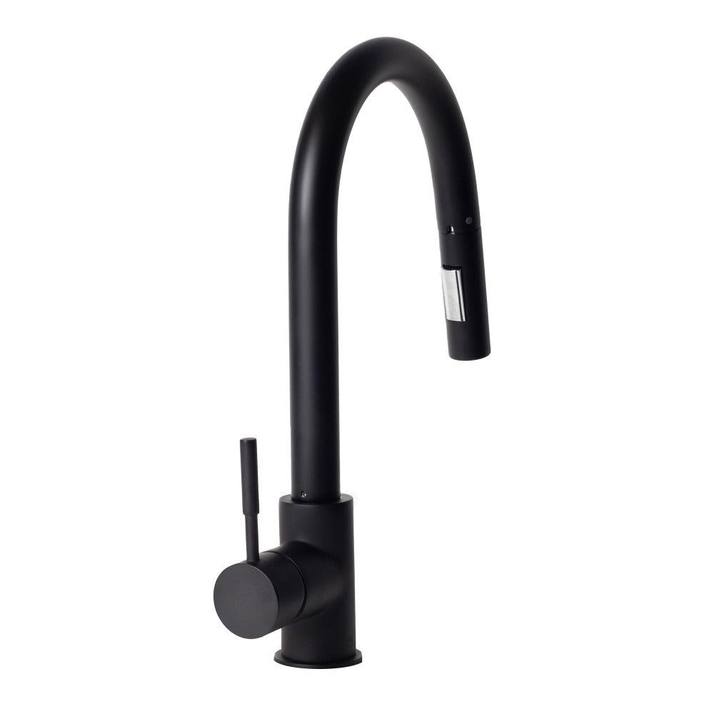 ZLINE Autograph Edition Gemini Pull Down Single Handle Kitchen Faucet in Matte Black (GEM-KF-MB)