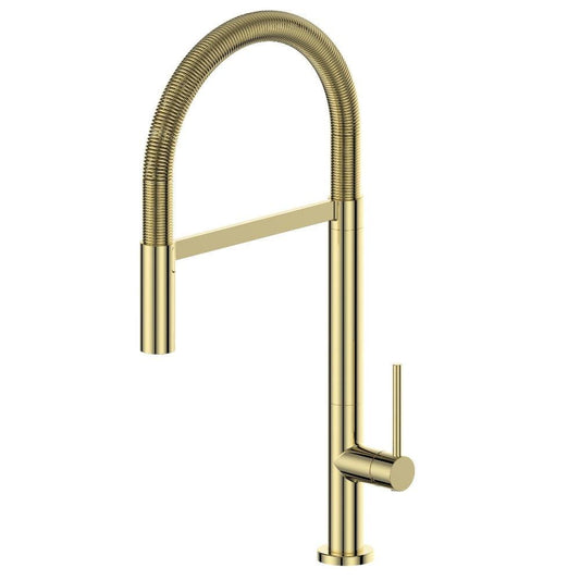ZLINE Autograph Edition Incline Pull Down Single Handle Kitchen Faucet in Polished Gold (INC-KF-PG)