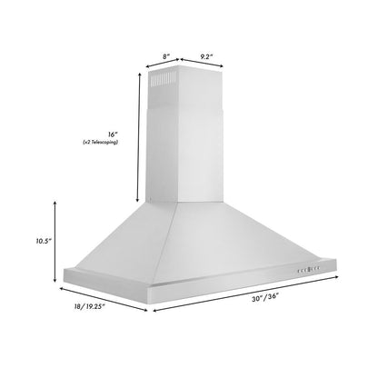 ZLINE 36 in. Convertible Vent Wall Mount Range Hood in Stainless Steel (KB-36)