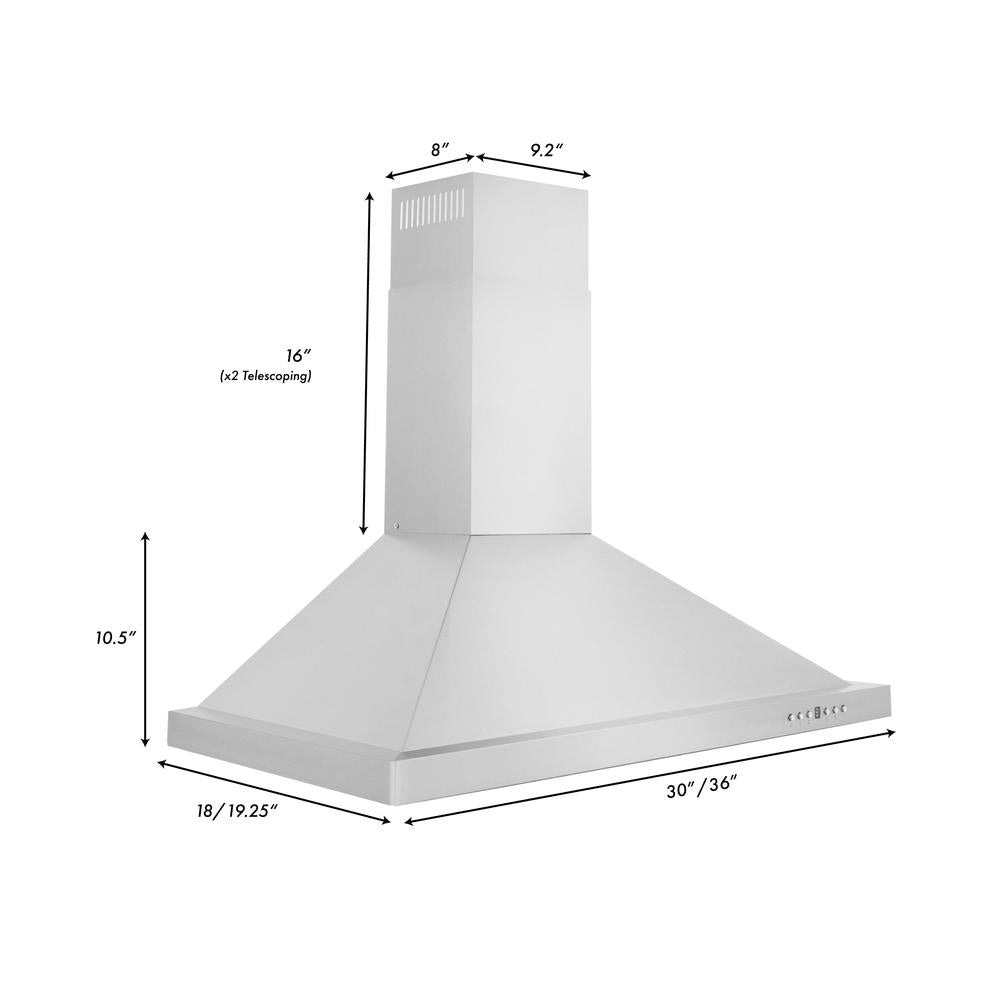 ZLINE 30 in. Convertible Vent Wall Mount Range Hood in Stainless Steel (KB-30)
