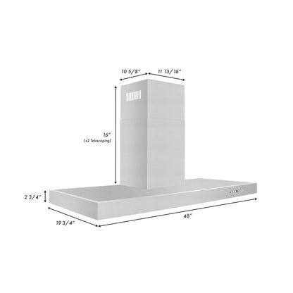 ZLINE 48 in. Convertible Vent Wall Mount Range Hood in Stainless Steel (KE-48)