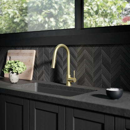 ZLINE Autograph Edition Gemini Pull Down Single Handle Kitchen Faucet in Champagne Bronze (GEM-KF-CB)
