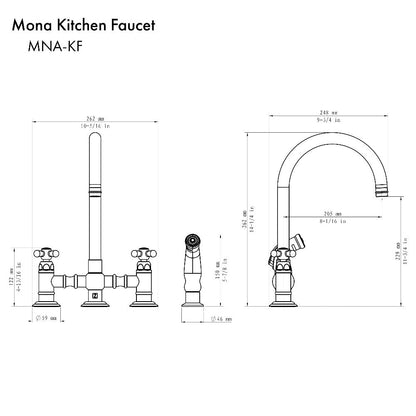 ZLINE Mona Kitchen Faucet and Side Sprayer in Chrome (MNA-KF-CH)