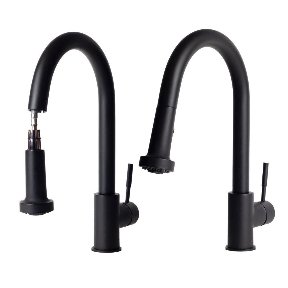 ZLINE Autograph Edition Monet Pull Down Single Handle Kitchen Faucet in Matte Black (MON-KF-MB)