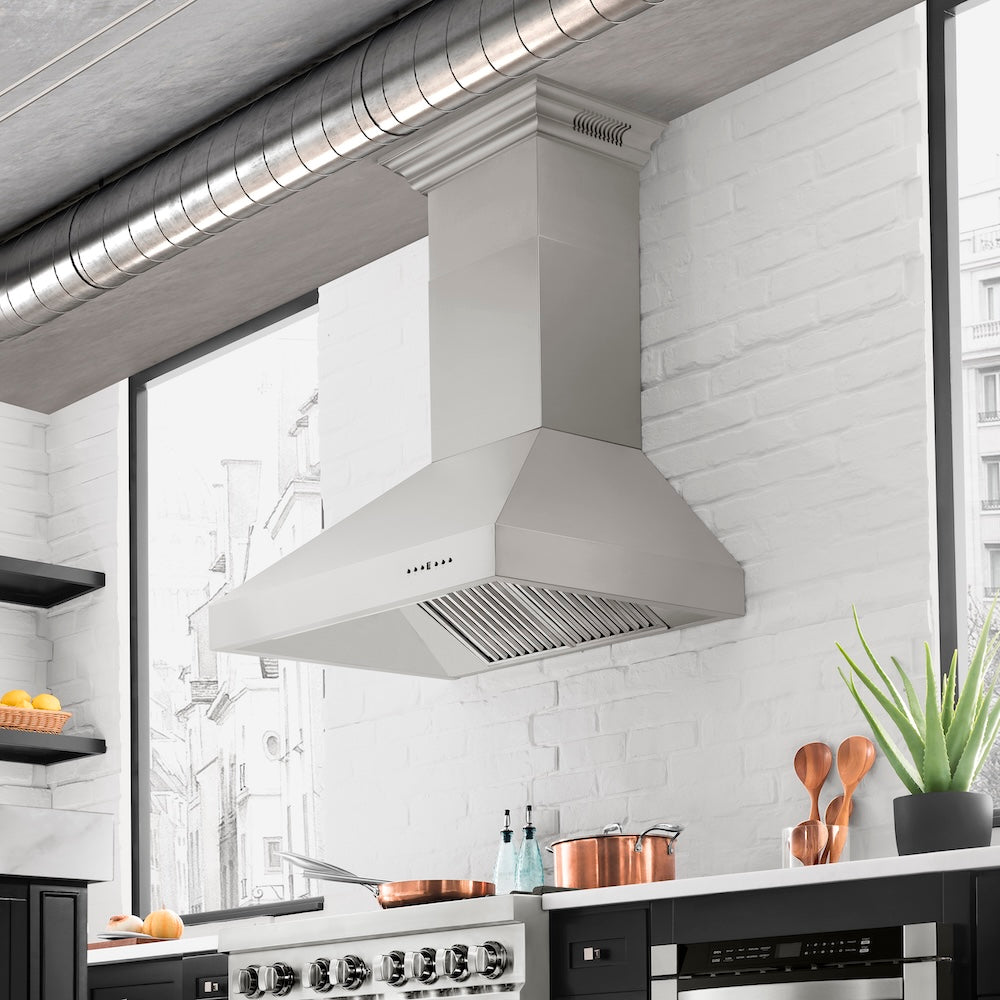 ZLINE 36 in. Professional Ducted Wall Mount Range Hood in Stainless Steel (697-36)