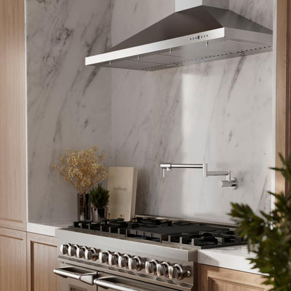 ZLINE 42 in. Convertible Vent Wall Mount Range Hood in Stainless Steel with Crown Molding (KBCRN-42)