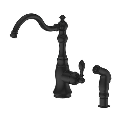 ZLINE Autograph Edition Rembrandt Single Handle Kitchen Faucet and Side Sprayer in Matte Black (REM-KF-MB)