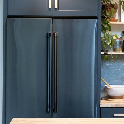 ZLINE 36 in. 22.5 cu. ft. Counter-Depth French Door Refrigerator with Ice Maker in Fingerprint-Resistant Black Stainless Steel (RFM-36-BS)