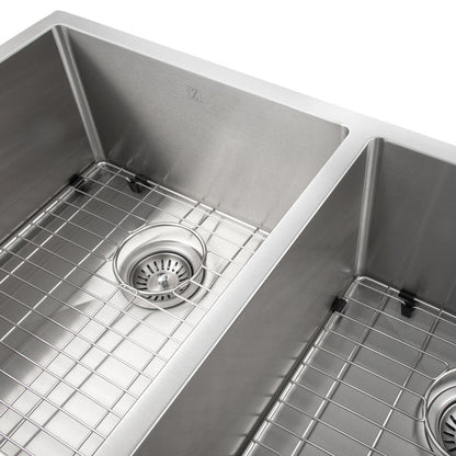 ZLINE 36 in. Anton Undermount Double Bowl Stainless Steel Kitchen Sink with Bottom Grid (SR50D-36)