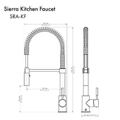 ZLINE Sierra Pull Down Spring Single Handle Kitchen Faucet in Brushed Nickel (SRA-KF-BN)