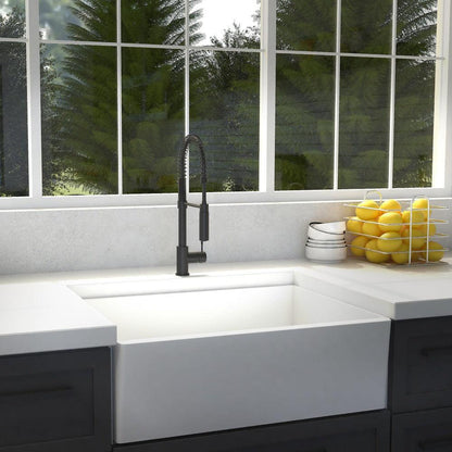 ZLINE Autograph Edition Sierra Pull Down Spring Single Handle Kitchen Faucet in Matte Black (SRA-KF-MB)