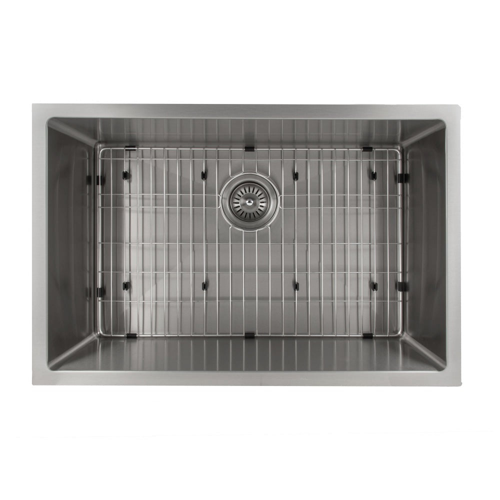 ZLINE 30 in. Meribel Undermount Single Bowl Stainless Steel Kitchen Sink with Bottom Grid (SRS-30)