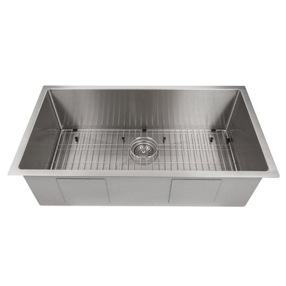 ZLINE 36 in. Meribel Undermount Single Bowl Stainless Steel Kitchen Sink with Bottom Grid (SRS-36)