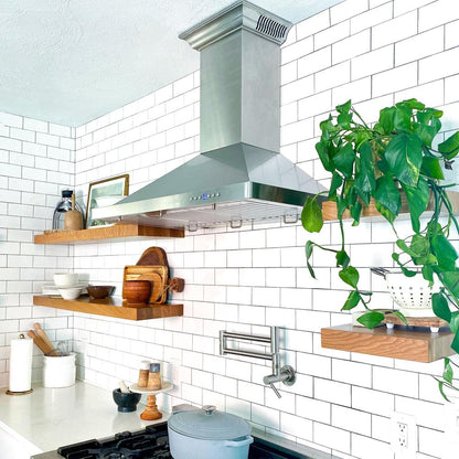 ZLINE 30 in. CrownSound™ Ducted Vent Wall Mount Range Hood in Stainless Steel with Built-in Bluetooth Speakers (KBCRN-BT-30)