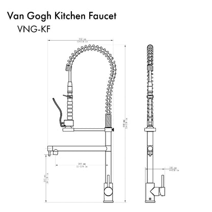 ZLINE Van Gogh Pull Down Spring Kitchen Faucet with Pot Filler in Gun Metal (VNG-KF-GM)