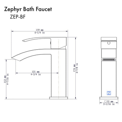 ZLINE Autograph Edition Zephyr Single Handle Bath Faucet in Matte Black (ZEP-BF-MB)