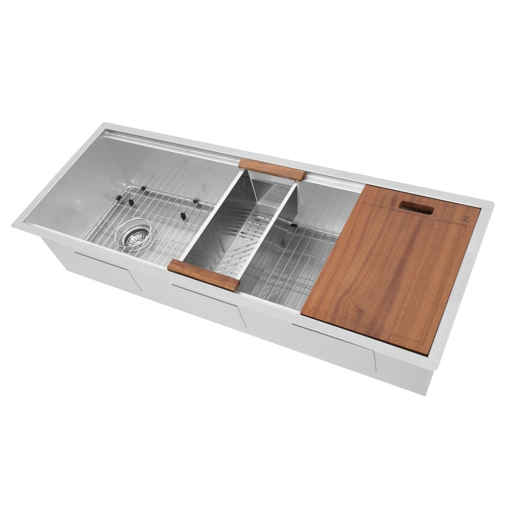 ZLINE 45 in. Garmisch Undermount Single Bowl Stainless Steel Kitchen Sink with Bottom Grid and Accessories (SLS-45)