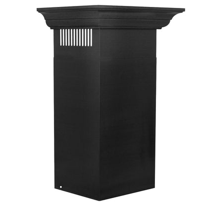 ZLINE 42 in. Convertible Vent Wall Mount Range Hood in Black Stainless Steel with Crown Molding (BSKBNCRN-42)