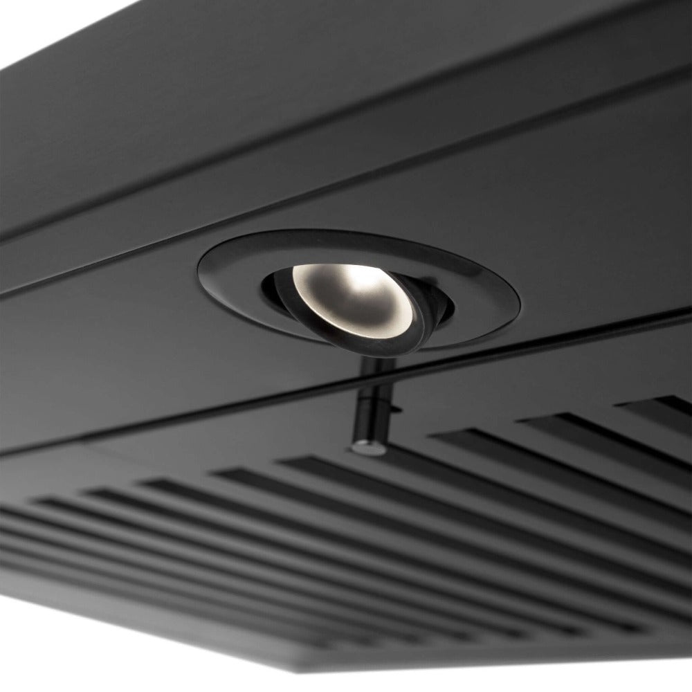 ZLINE 42 in. Convertible Vent Wall Mount Range Hood in Black Stainless Steel with Crown Molding (BSKBNCRN-42)