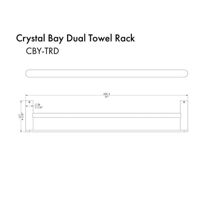 ZLINE Autograph Edition Crystal Bay Double Towel Rail in Polished Gold (CBY-TRD)