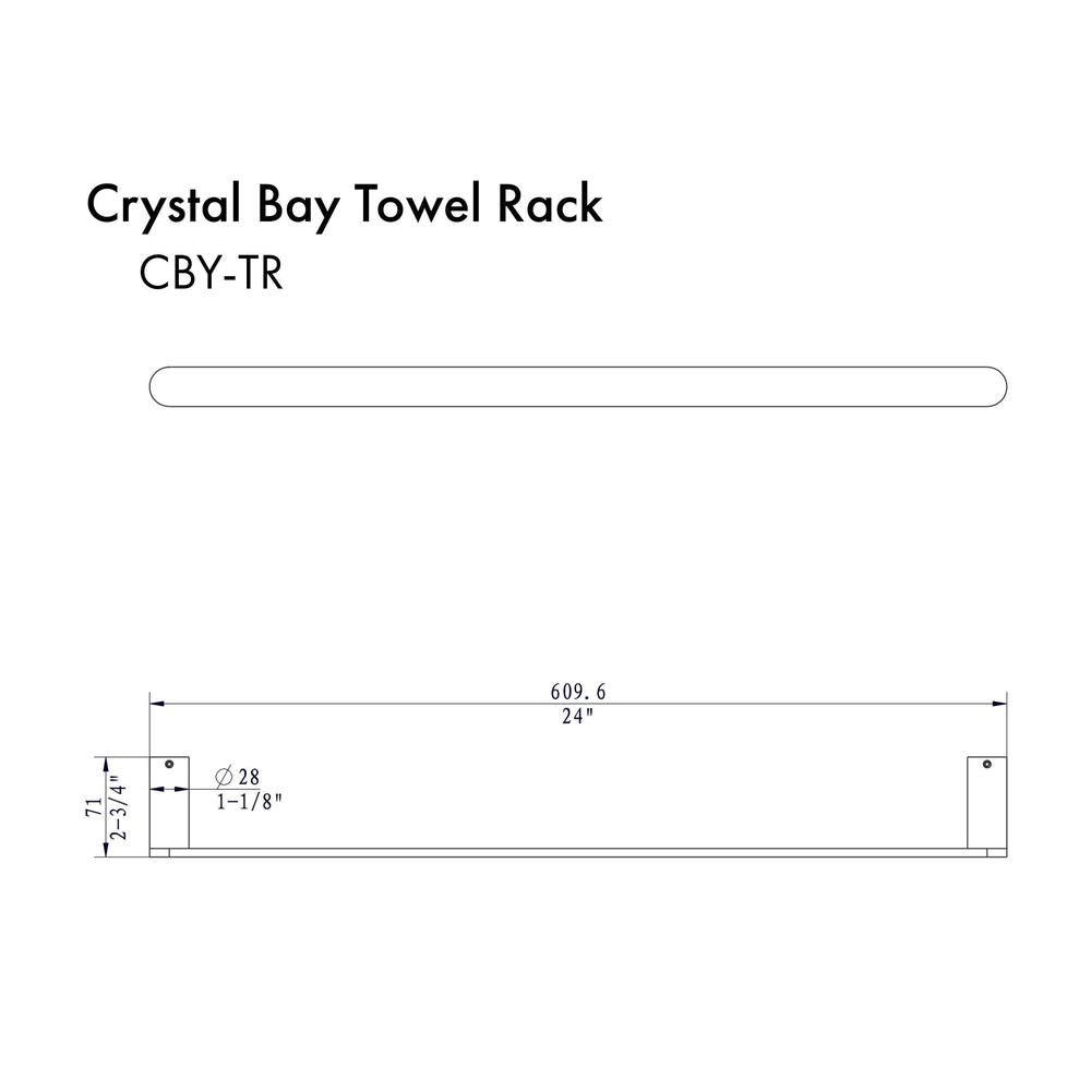 ZLINE Autograph Edition Crystal Bay Towel Rail in Polished Gold (CBY-TR-PG)