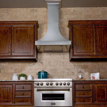 ZLINE 36 in. Designer Series Satin Stainless Steel Ducted Wall Range Hood (8632S-36)