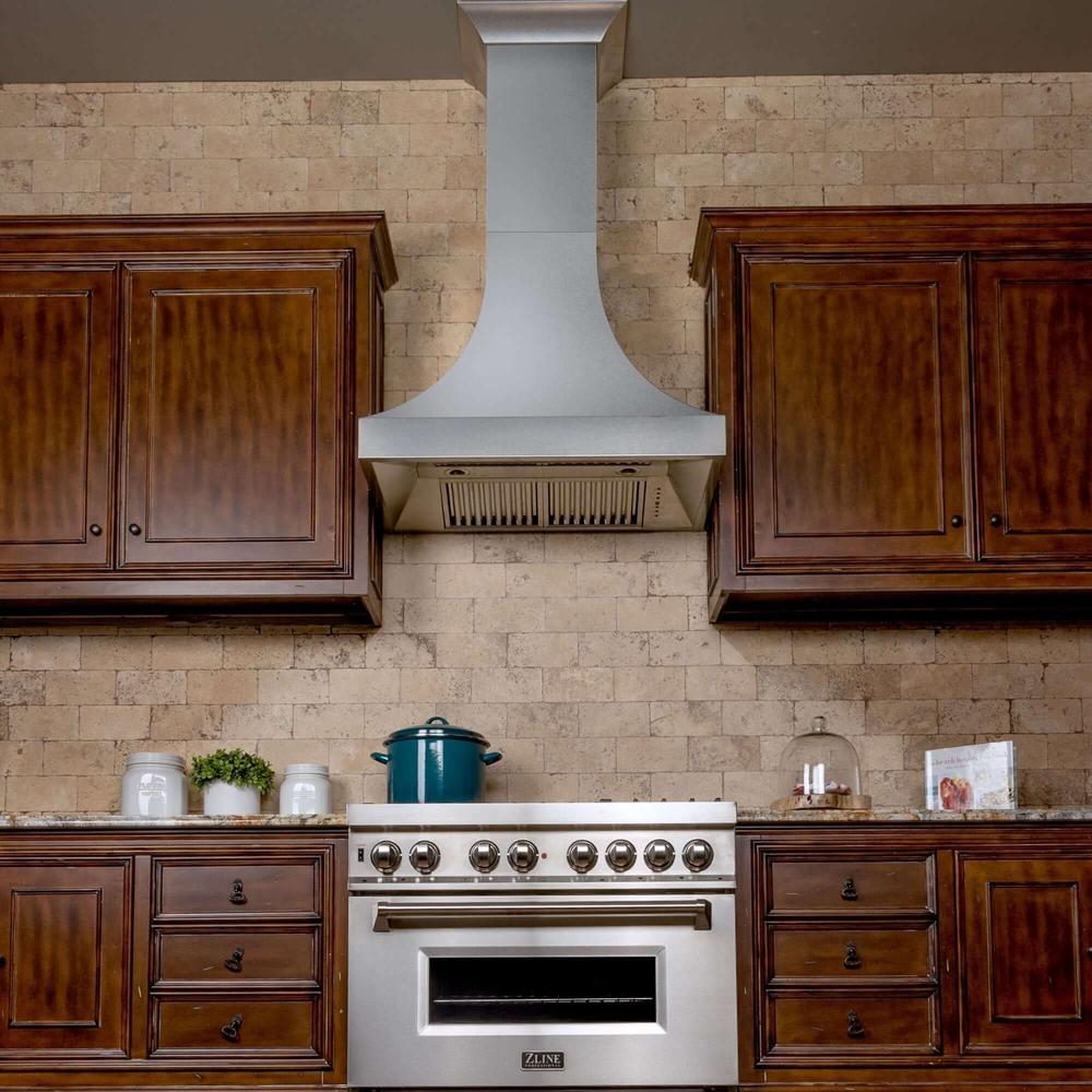 ZLINE 48 in. Designer Series Satin Stainless Steel Ducted Wall Range Hood (8632S-48)