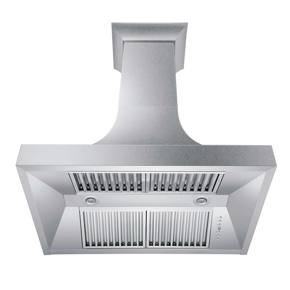 ZLINE 36 in. Designer Series Satin Stainless Steel Ducted Wall Range Hood (8632S-36)